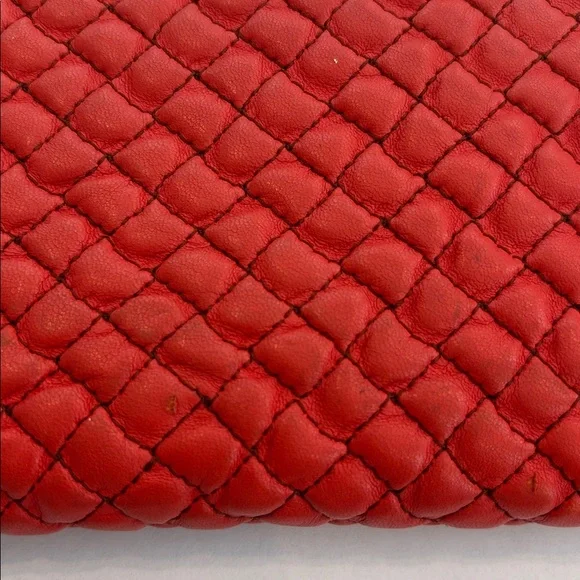 SOLD: Bottega Red Woven Zip-Around Wallet - Picture 11 of 12